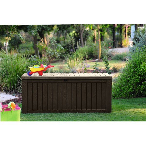 Cutie de depozitare pentru grădină maro închis – Keter-image-1