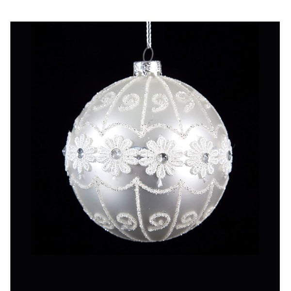 Set 6 decorațiuni din sticlă pentru Crăciun DecoKing Melissa, argintiu