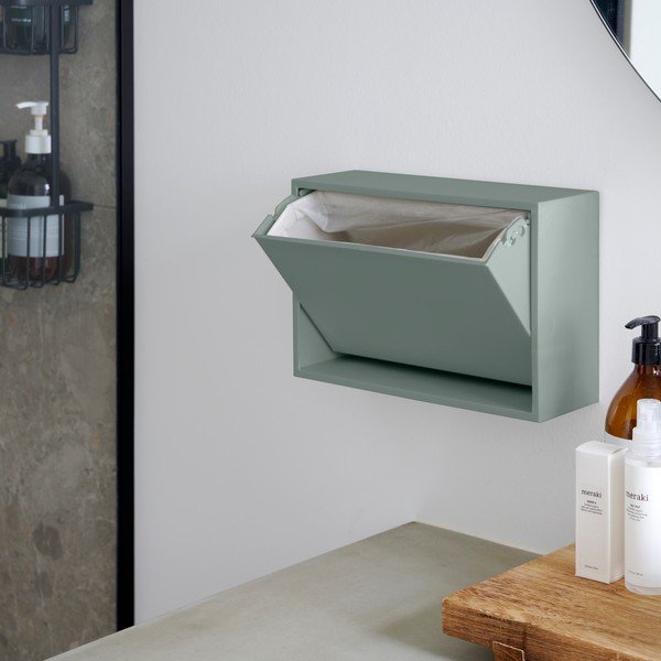 Coș de gunoi albastru prăfuit de montat pe perete din plastic reciclat Mini Box – ReCollector-image-2