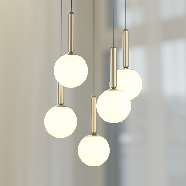 Lustră aurie cu abajur din sticlă ø 34 cm One – Squid Lighting-image-3