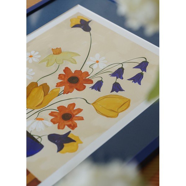 Poster 30x40 cm Colourful Bunch in Blue Vase – Frankie Penwill – The Poster Club-image-2
