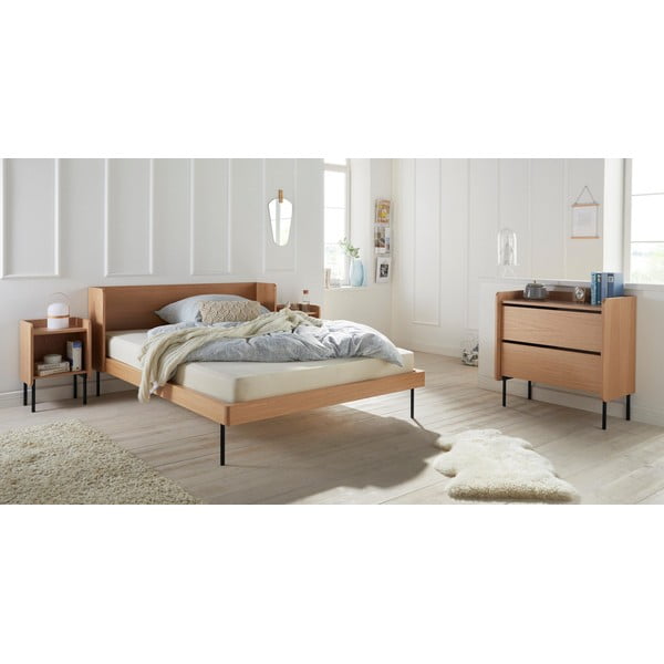 Comodă înaltă cu aspect de lemn de stejar 80x82 cm Wrap – Bonami Selection-image-1