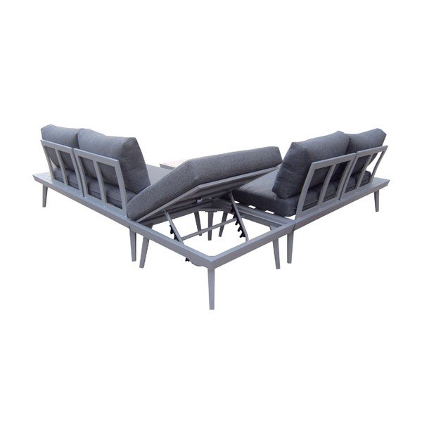 Set măsuță de cafea și colțar pentru grădină Bobochic Paris Vigo Gris, gri-image-1
