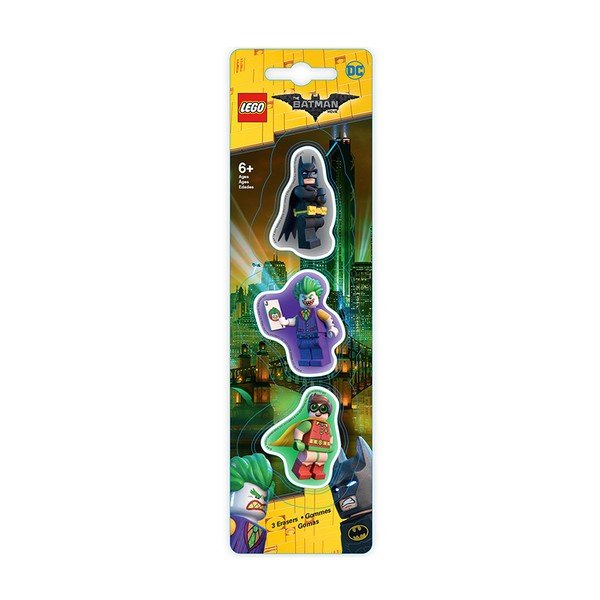 Set 3 gume de șters Pyramid International Lego Batman Movie Heroes