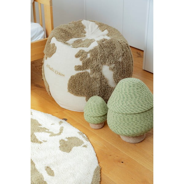 Fotoliu puf pentru copii verde-crem World Map – Lorena Canals-image-2