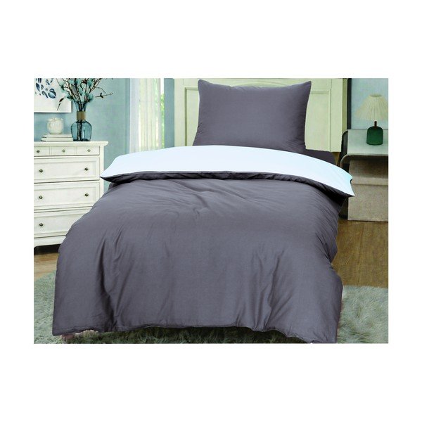 Lenjerie de pat albastru-deschis/gri din bumbac pentru pat de o persoană 140x200 cm Lorenzo – Cotton House