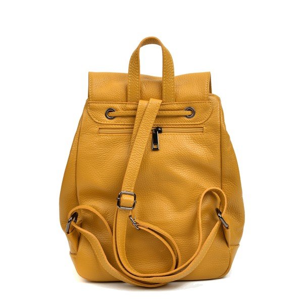 Rucsac din piele Roberta M Aida, galben-image-3