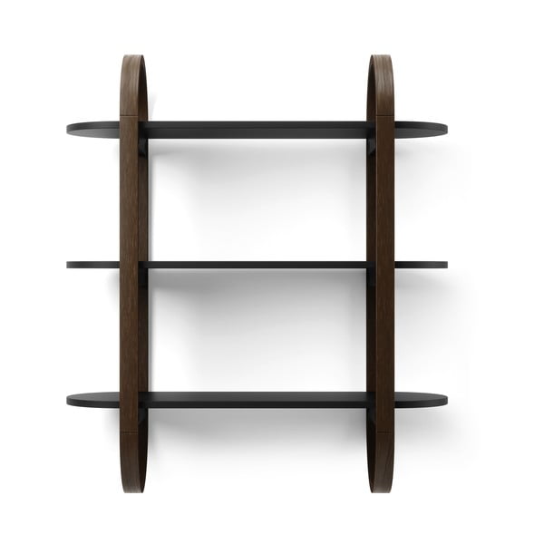 Raft negru/în culoare naturală etajat cu aspect de lemn de nuc Bellwood – Umbra