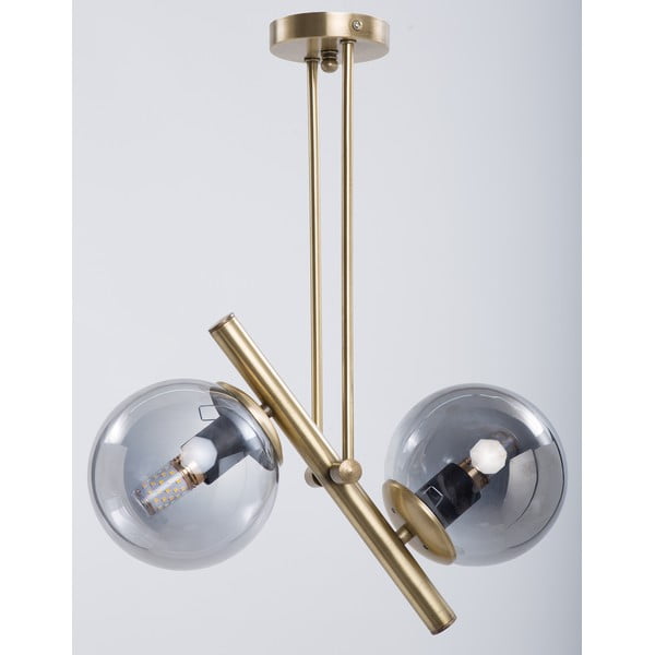 Plafonieră gri/aurie cu abajur din sticlă ø 15 cm Libra – Squid Lighting-image-2