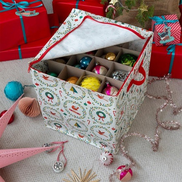 Cutie de depozitare pentru haine din plastic reciclat 32x32x35 cm Classic Christmas – Rex London-image-1