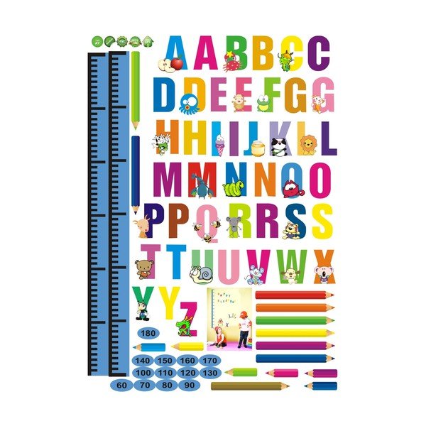 Autocolant pentru copii de tip metru pentru ușă/pentru perete 70x50 cm Alphabet – Ambiance-image-2