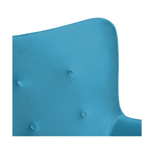 Fotoliu cu taburet Vivonita Cora Velvet, albastru marin-image-4