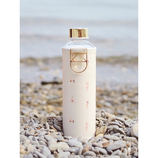 Sticlă din sticlă borosilicată cu husă din piele artificială Equa Mismatch Playa, 750 ml, bej-image-1