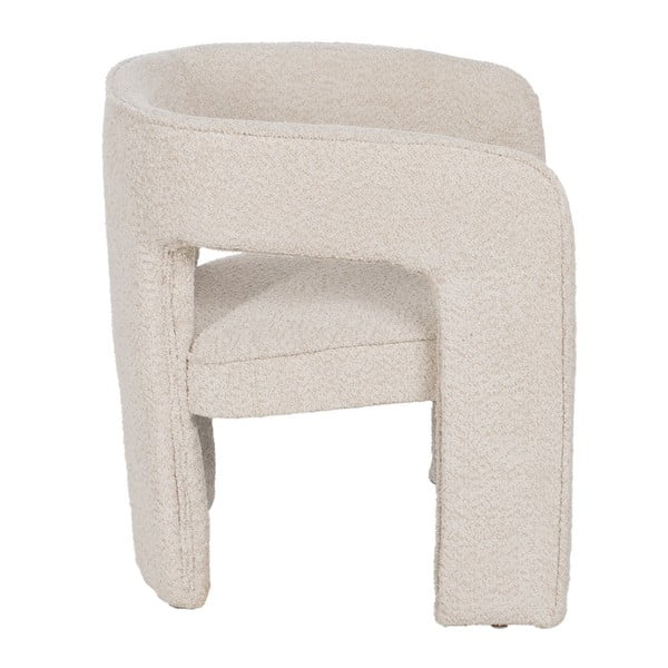 Fotoliu bej cu tapițerie din țesătură bouclé – Ixia-image-2