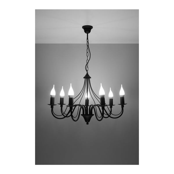 Lustră Sollux Floriano 7, negru-image-2