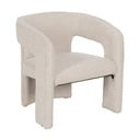 Fotoliu bej cu tapițerie din țesătură bouclé – Ixia