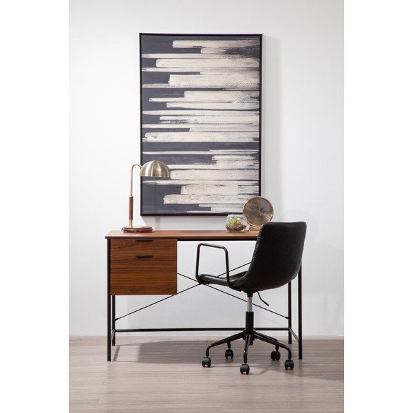 Scaun de birou negru din imitație de piele Forbes – Premier Housewares-image-1