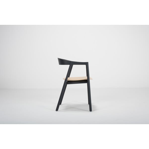 Scaun din lemn de stejar Gazzda Muna, negru-image-4