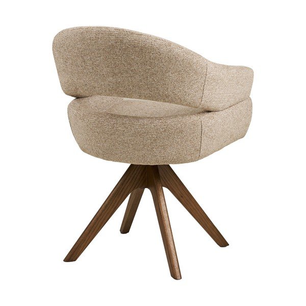 Scaun de living bej cu cotiere tapițat Dover – House Nordic-image-4