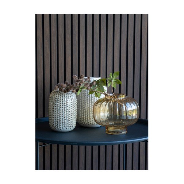 Vază galben-deschis din sticlă lucrată manual – House Nordic-image-3