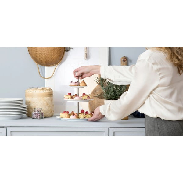 Etajeră din porțelan pe 3 nivele Kähler Design Hammershoi Etagere, ⌀ 28 cm, alb-image-3