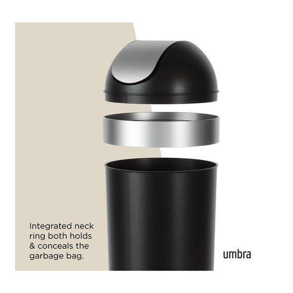 Coș de gunoi negru din plastic 62 l Venti – Umbra-image-4