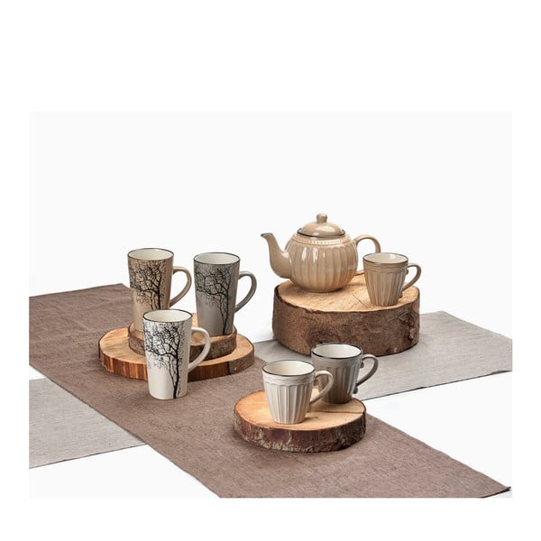 Cană din ceramică KJ Collection, 400 ml, gri-image-1