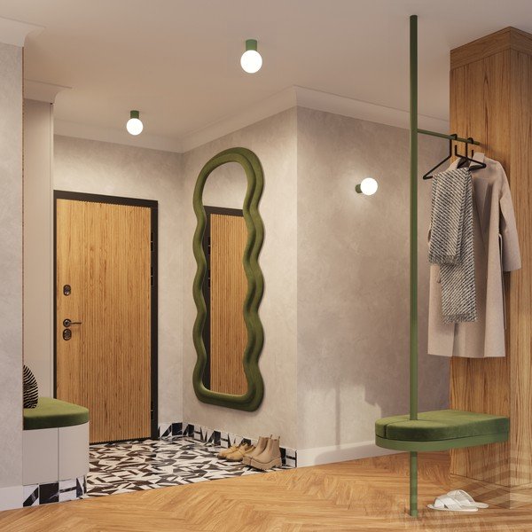 Plafonieră verde cu abajur din sticlă ø 12 cm Orbital – Sollux-image-4