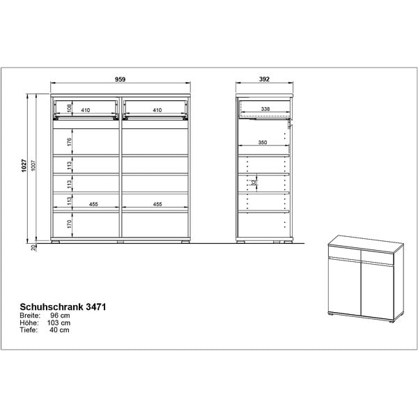 Pantofar în decor de fag cu sertare Lissabon - Germania-image-4