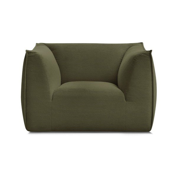 Fotoliu verde cu tapițerie din catifea reiată Giorgia – Bobochic Paris-image-2