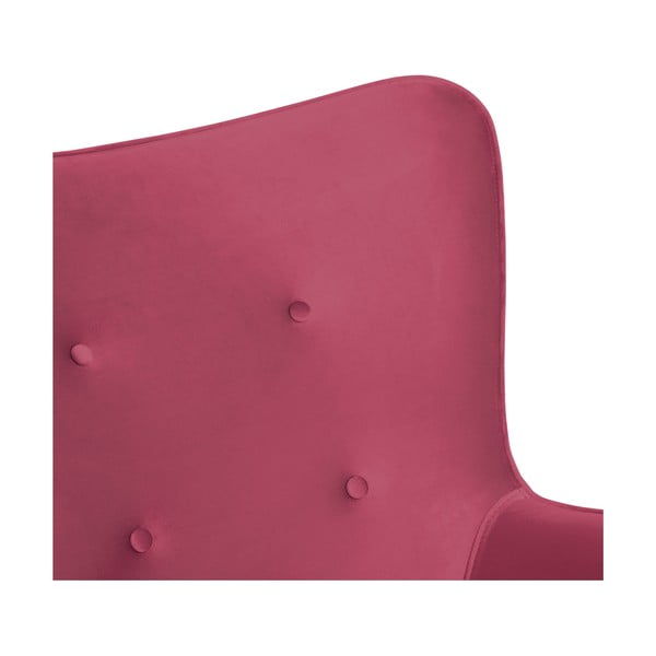 Fotoliu cu taburet Vivonita Cora Velvet, roz - roșu - negru-image-4