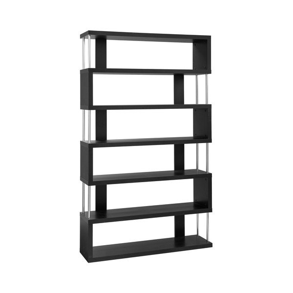 Bibliotecă cu 6 polițe Støraa Kiera, negru-image-2