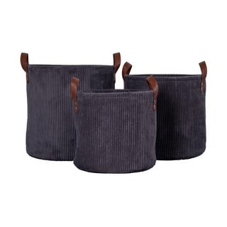 Set de 3 coșuri de depozitare House Nordic Augusta Round, gri