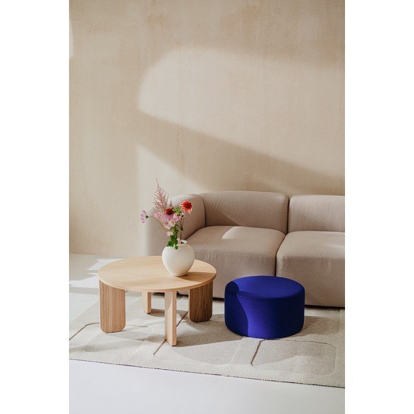 Măsuță de cafea în culoare naturală rotundă cu blat cu aspect de lemn de stejar ø 75 cm Kuvu – noo.ma-image-2