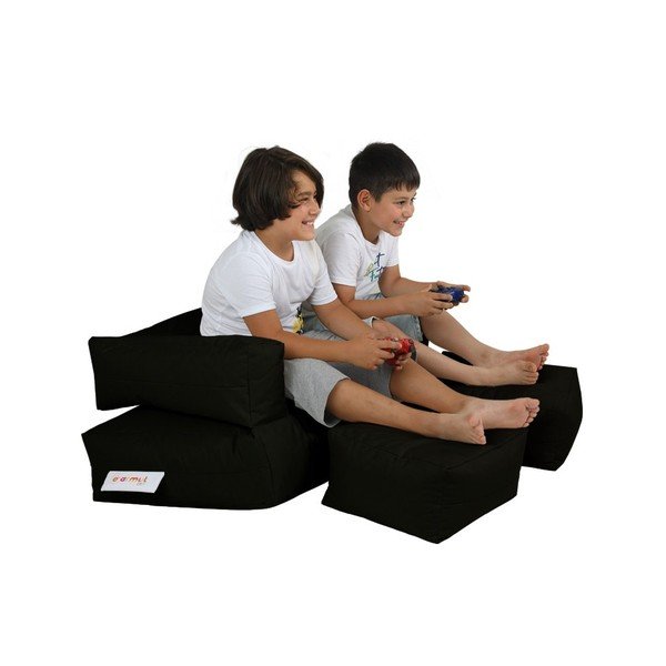 Beanbag de grădină pentru copii cu taburet 3 buc. Double Kid – Floriane Garden-image-1