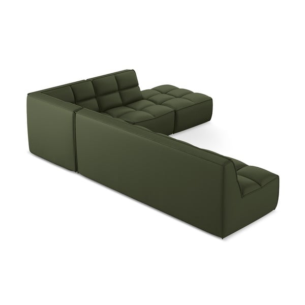 Colțar modular cu tapițerie din imitație de piele Kalai – Makamii-image-4