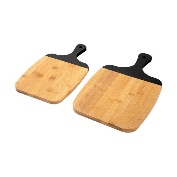 Set de 2 tocătoare din bambus cu mânere negre PT LIVING Gourmet-image-2