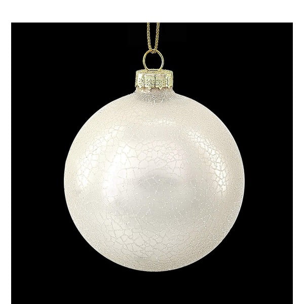 Set 6 decorațiuni din sticlă pentru Crăciun DecoKing Pearl, alb