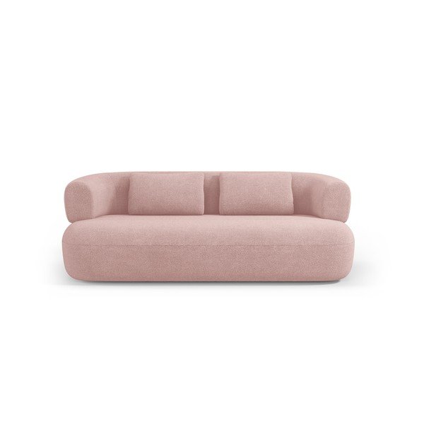 Canapea roz-deschis cu tapițerie din țesătură bouclé 178 cm Jenny – Micadoni -image-2