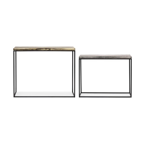 Mese consolă 2 buc. din metal 29x99 cm Amira – Bizzotto-image-3