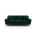 Canapea verde extensibilă, cu spațiu de depozitare cu tapițerie din catifea 235 cm Kyoto – Cosmopolitan Design