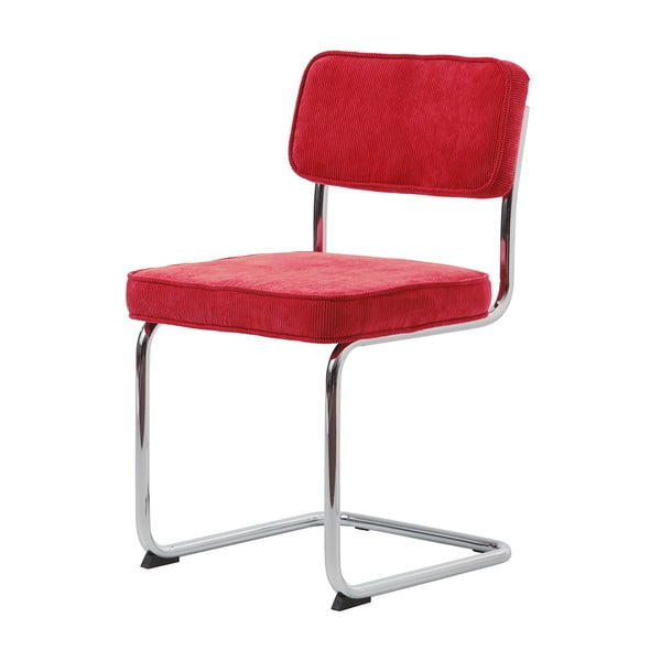Scaun de dining roșu din catifea reiată Rupert – Unique Furniture-image-2