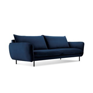 Canapea țesătură catifea Cosmopolitan Design Vienna, 230 cm, albastru
