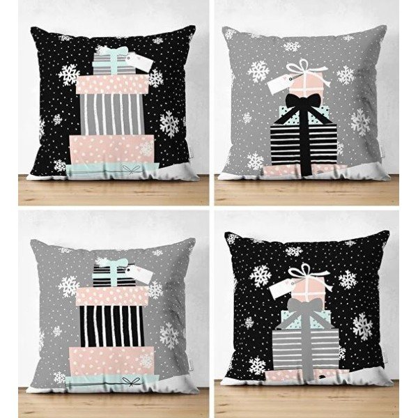Fețe de pernă 4 buc. 43x43 cm  cu model de Crăciun Merry Christmas – Mila Home-image-1