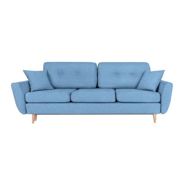 Canapea extensibilă cu 3 locuri Scandizen Rita, albastru deschis