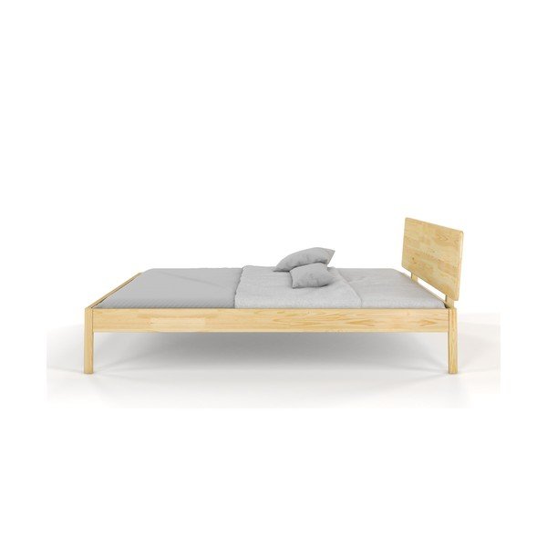 Pat matrimonial 200x200 cm în culoare naturală din lemn masiv de pin Ammer – Skandica-image-1