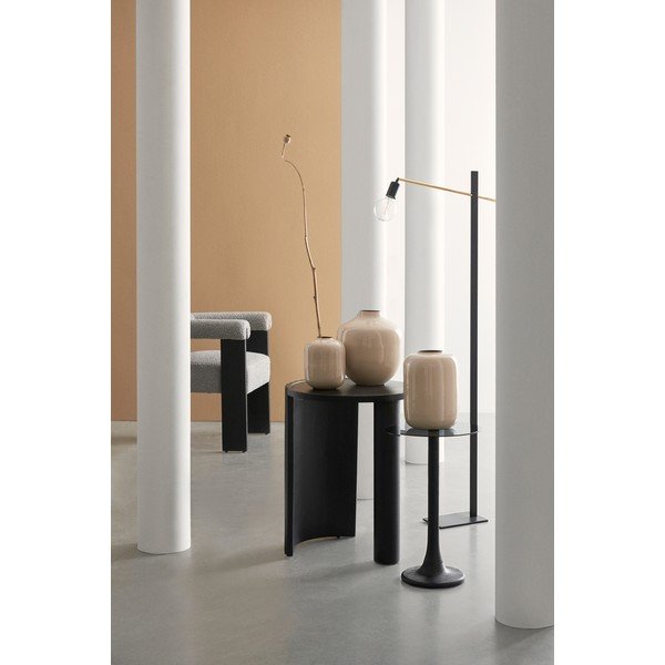 Scaun de living gri cu cotiere tapițat Agape – Bizzotto-image-1