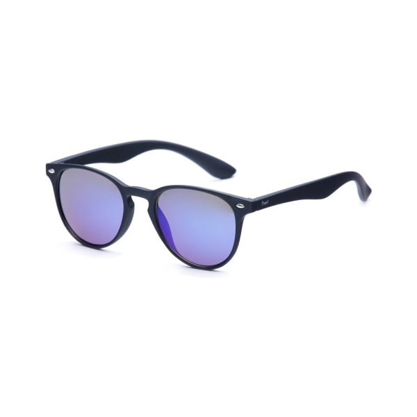 Ochelari de soare David LocCo Globetrotter Snazzy, rame negre, lentile albastre 