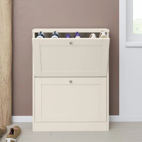 Pantofar bej cu deschidere înclinată cu aspect mat 70x90x19 cm Heide – Støraa-image-2