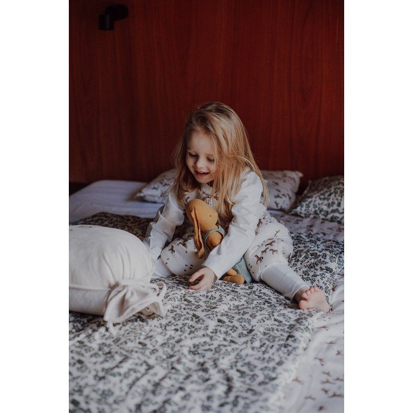 Set pentru pătuț verde/crem Green Floral – Malomi Kids-image-1
